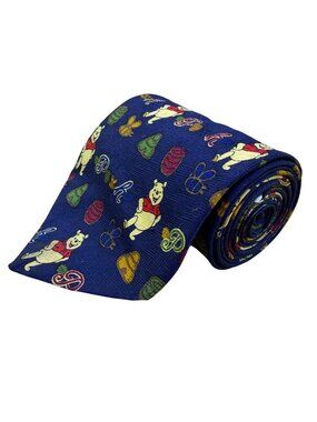 Disney Mens Blue Winnie The Pooh Patterned Necktie By Exquisite Apparel